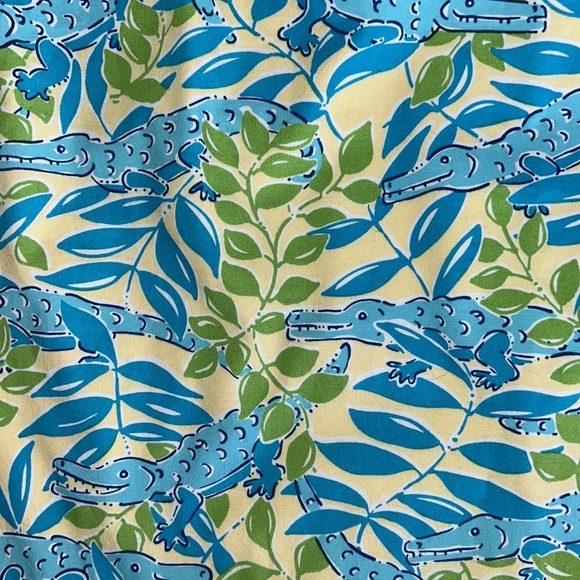 Lilly Pulitzer Vintage Yellow Green Blue Alligator Fern Mini Skirt - 6 - Picture 9 of 9